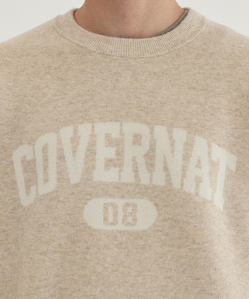 COVERNAT Center Arch Logo Knit Beige
