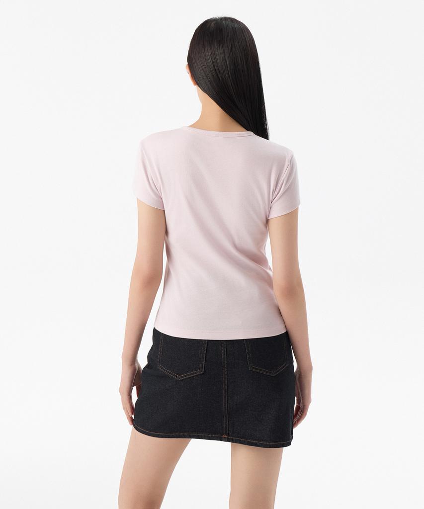 MUSINSA STANDARD WOMAN Women'S Slim Crew Neck Bra T-Shirt [Pale Pink]
