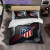 Atletico Madrid Pattern 3 Pieces Bedding Set Soft Microfiber Duvet Cover with Pillow Cases for Bedroom