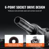 1/2" Drive Impact Socket Set, 33 Piece Socket Set SAE 3/8"-1" and Metric 10-24mm, 6 Point Cr-V Alloy Steel for Auto Repair, Easy-to-Read Size