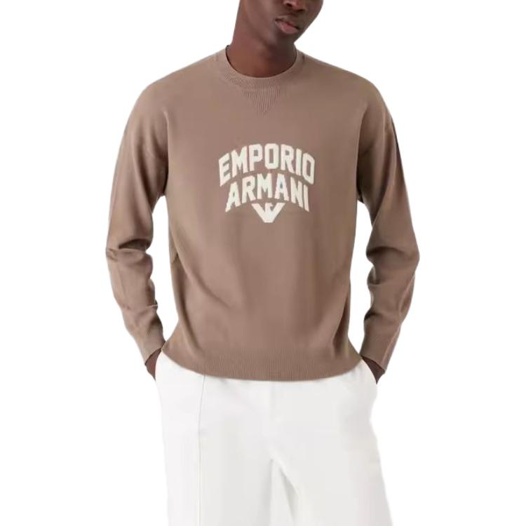 EMPORIO ARMANI Sweaters Men's Oats Brown Crew Neck Moderate Other 3R1MXA-1MDXZ-0144