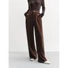 PEACEBIRD Women's High-Waist Chenille Wide-Leg Trousers