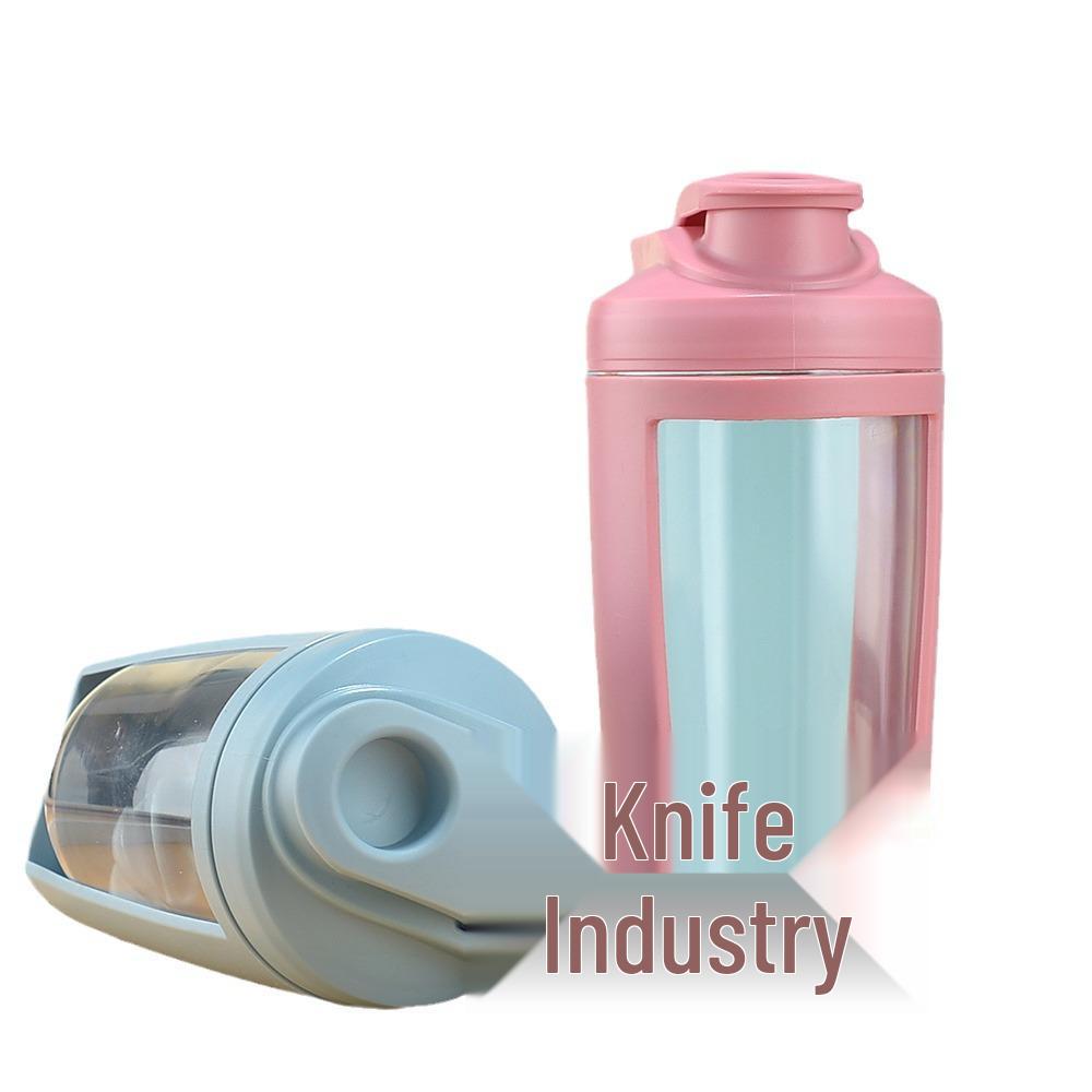 Creative Double-Layer Shaker Cup: Large Capacity Outdoor Fitness Water Bottle for Protein Mixes
