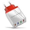 4-портовое USB автомобильное зарядное устройство 3A со светодиодной подсветкой для спецификаций ЕС/США, совместимое с планшетами и телефонами