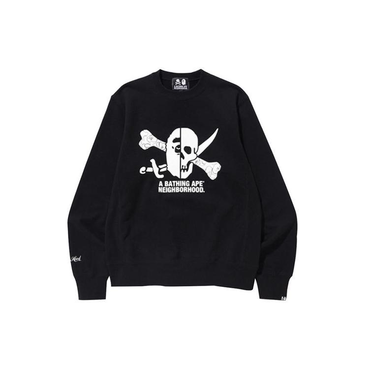 Bape X Neighborhood Свитшот с принтом обезьяны и черепа 1E73-113-908