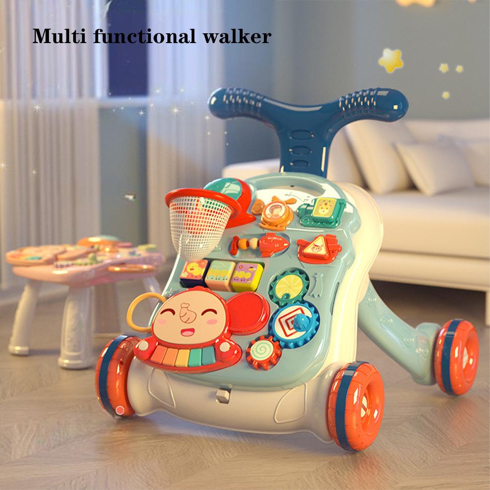 5 In 1 Baby Walker Sit To Stand Learning Walker With Activity Center Toddler Infant Push Walking Toys