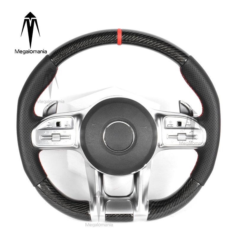 Совместимо с Mercedes A-Class, C-Class, E-Class, G-Class, C205, W166, W167, W213 AMG Модификация гоночного рулевого колеса из углеродного волокна.