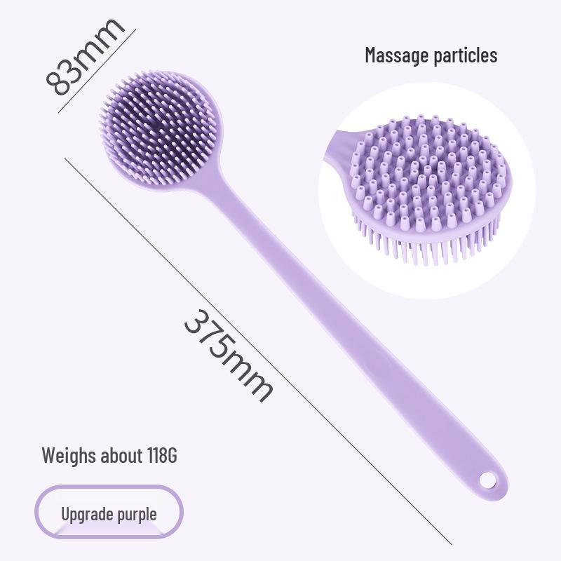 Двусторонняя силиконовая щетка для ванны и спины с длинной ручкой