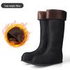 Men's High Tube Warm Rain Boots with Cotton and Velvet Lining