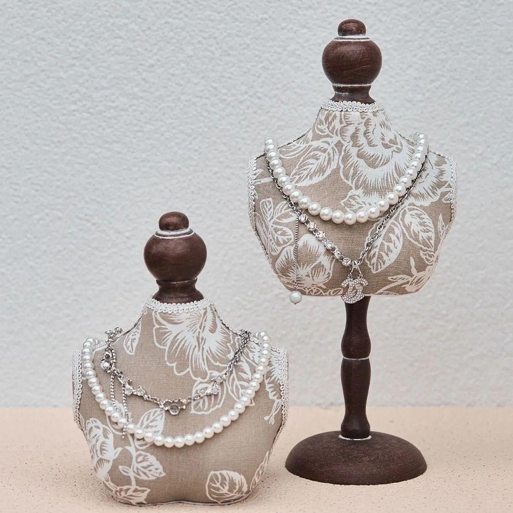 Flower pattern Jewelry Display Bust Model Vertical Desktop Necklace Mannequin Ornament