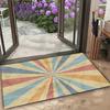 Minimalist Vintage Spiral Striped Print Doormat Soft Durable Floor Mat for Porch Indoor Entrance House Decoration