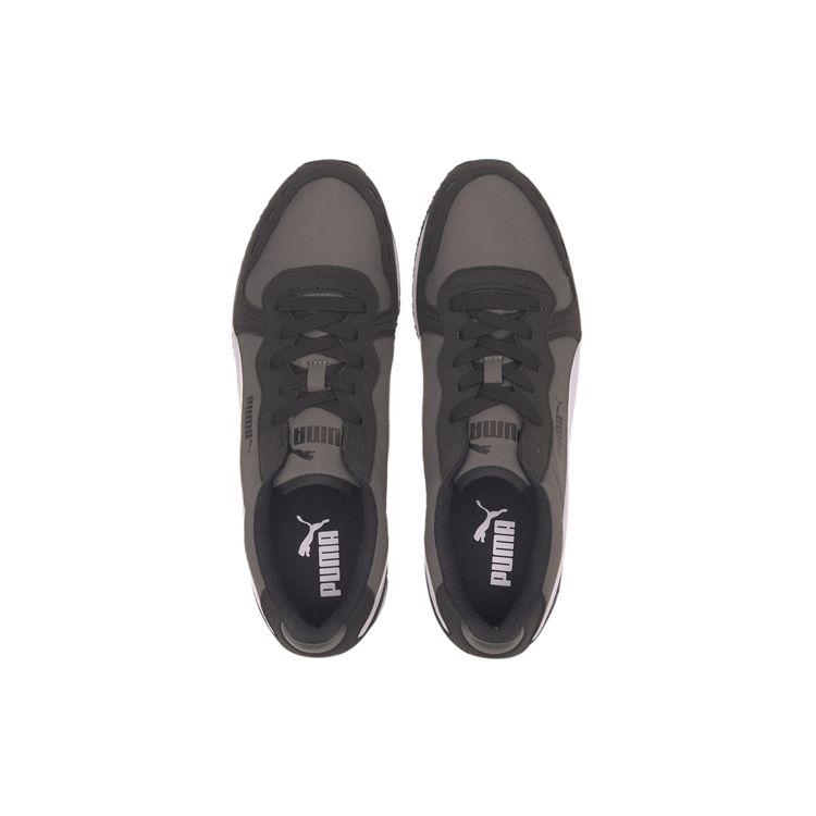 Puma Cabana Run Удобные Универсальные Кожаные Амортизирующие Нескользящие Кроссовки с Низким Верхом для Марафона Унисекс кроссовки Черный Серый 373393-01