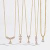 Luxury Jewelry Necklace Stainless Steel Tassel Round Waterdrop Shape Cubic Zircon Charms Pendants Necklaces for Women