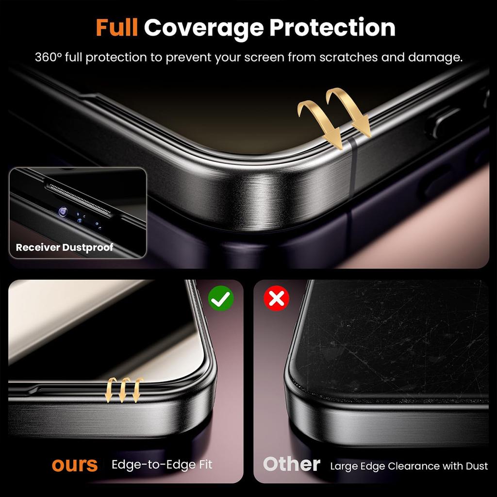 For iPhone 13 Anti-Spy Screen Protector Temered Glass Film with Dust-Proof Net