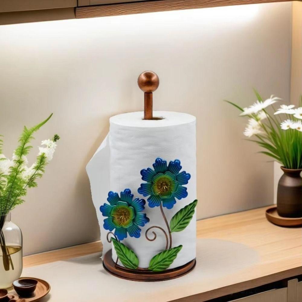 Freestanding Sunflower Paper Towel Holder Anti-Skid Paper Towel Rack Home Decor