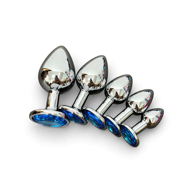 5 sizes, suitable for beginners to experts, metal anal plugs with gemstone bases, adult sex toys, anal and prostate stimulation
