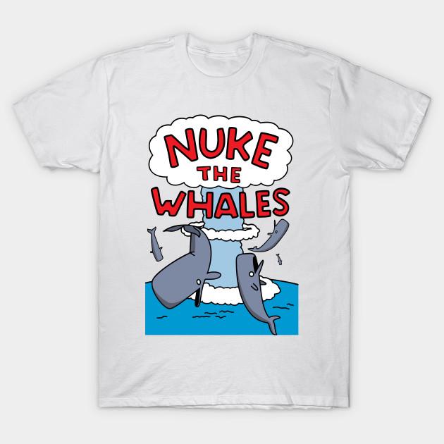 Азиатский размер Мужская черная футболка с принтом Nuke The Whales Без выреза Печать методом термопереноса Хлопковая футболка