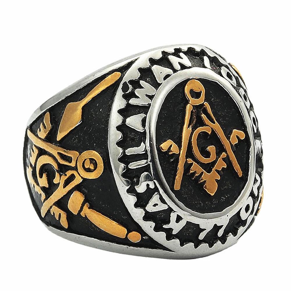 Vintage 316L Stainless Steel Masonic Letter Ring for Men Women Free Mason Masonic G Ring Fashion Vintage Jewelry Gift Wholesale