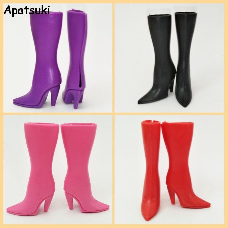 Модная кукольная обувь, туфли на высоком каблуке для куклы Барби, длинные сапоги для кукольного домика Барби, аксессуары для кукол 1/6, детские игрушки