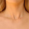 Gold Plated Stainless Steel Dainty Minimalist Zircon Charm Anti Tarnish Chain Round Clear Cz Stone Necklace for Women Jewelry