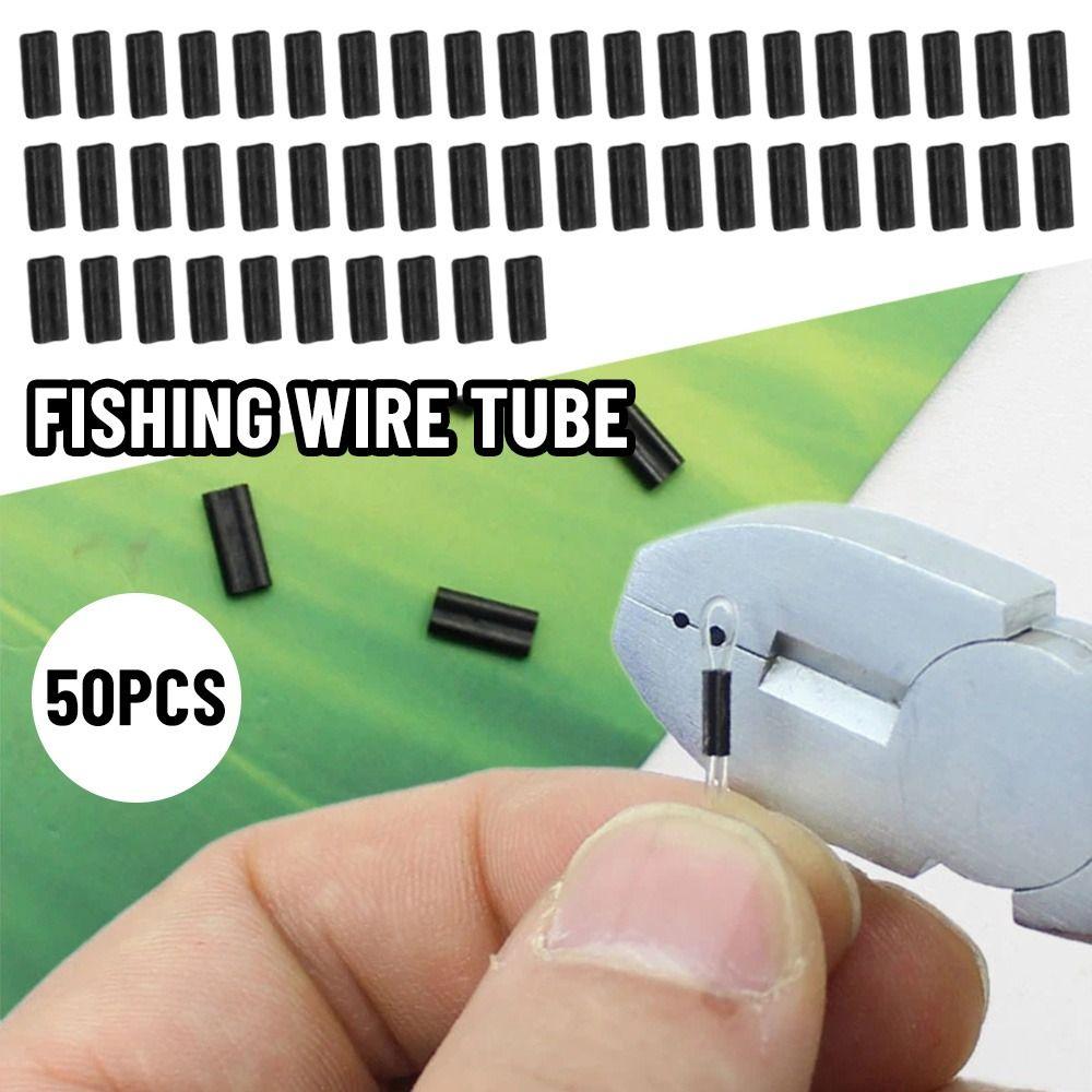 0.6mm 0.7mm Oval Line Crimping Sleeves Wire Crimp Connector Fishing Wire Tube Double Aluminum Tube