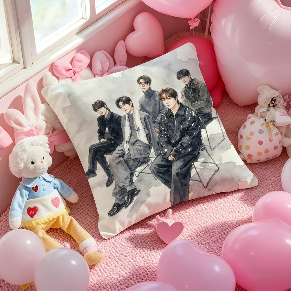 Kpop NNNNCT WISHSS Cushion Cover Pattern Printed Pillowcase for Living Room Sofa Cushion Cover Bedroom Decor