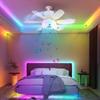 2-в-1 потолочный светильник RGB с дистанционным управлением и функцией синхронизации, подвесной вентилятор со светодиодной подсветкой, регулируемая скорость