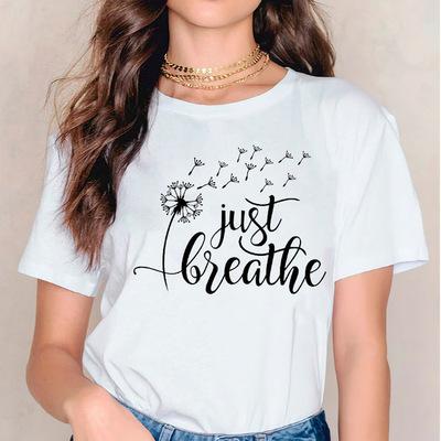 Europe and America Faith Over Fear Printed Casual Short-sleeved T-shirt Graphic T Shirts Summer polyester fabric