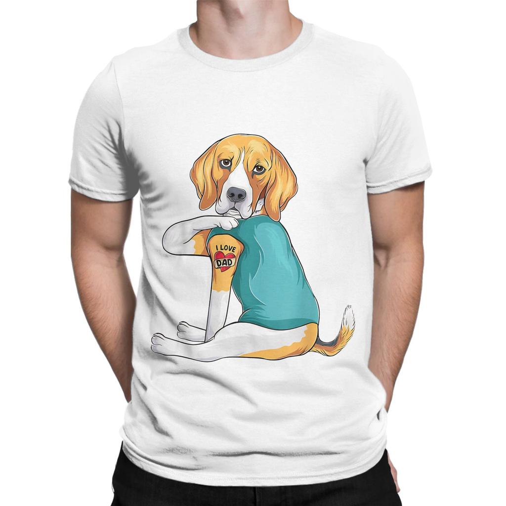 Fathe Day gift funny dog Dad Beagle i love Dad Novelty Graphic 100 Cotton TShirt Beagle Tops Tees For Unisex