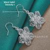 Серебряные цветочные полые женские серьги - West Lake Beauty Collection