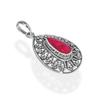 Vintage Red Corundum 925 Sterling Silver Pendant
