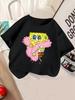 Jellyfish SpongeBob Short Sleeve Tee For Children Summer Cute Crewneck Casual Ages 3-14