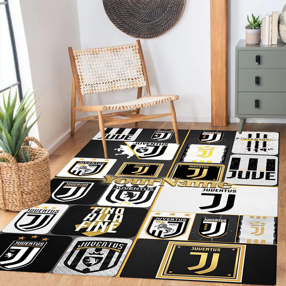 Juventus Customized Name Floor Rug Office Rug Perfect for Dining Room Game Room Outdoor Decorate room Anti-slip Rug Decorate Offices Spiritual Gift