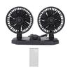Dual Head Car Fan USB 12V Oscillating Portable 2 Speeds 360 Degree Rotation Air Cooler for