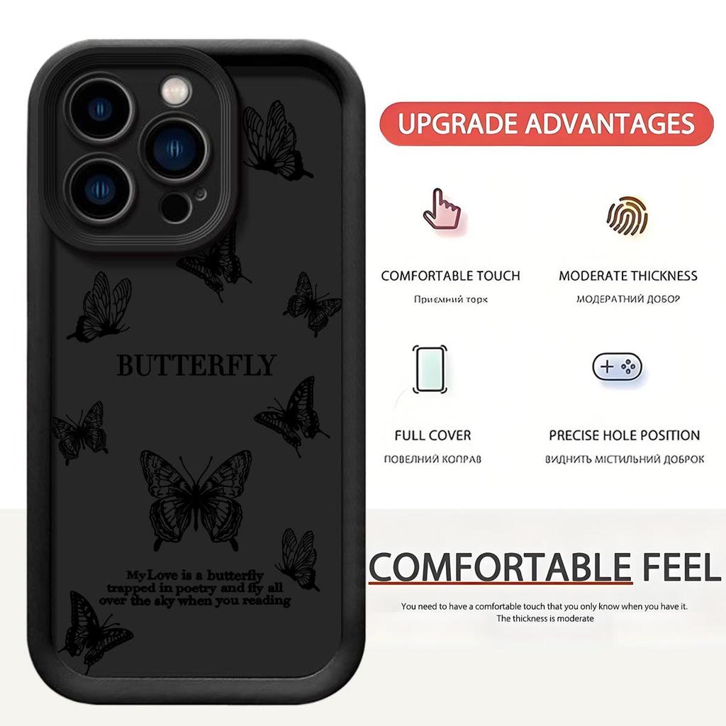 Black Butterfly Diamond Staircase iPhone 15/16/17 Protective Case