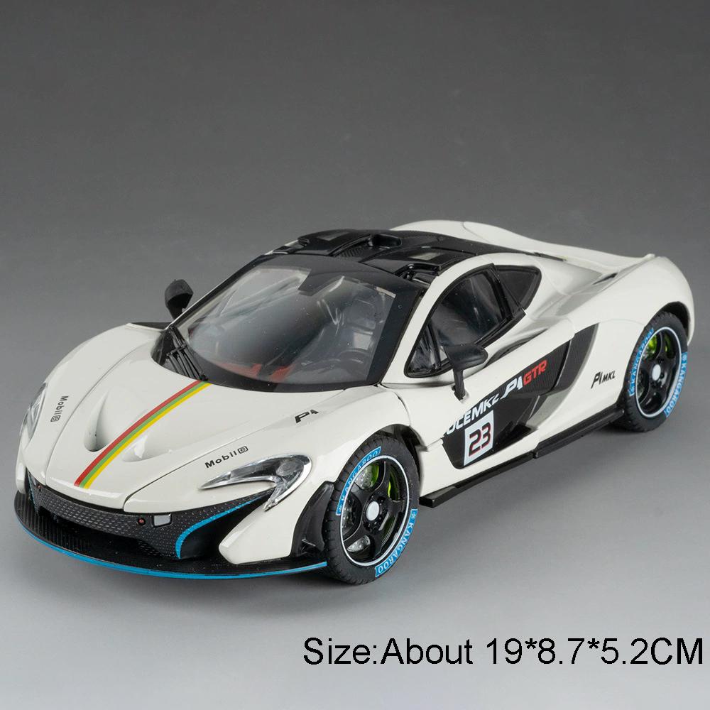1:24 P1 Senna Модель Машинки Игрушка Сплав Литье Под Давлением Двери Открываются Суперкар Рулевое Управление Колесами Модели с Амортизацией для Детских Игрушек