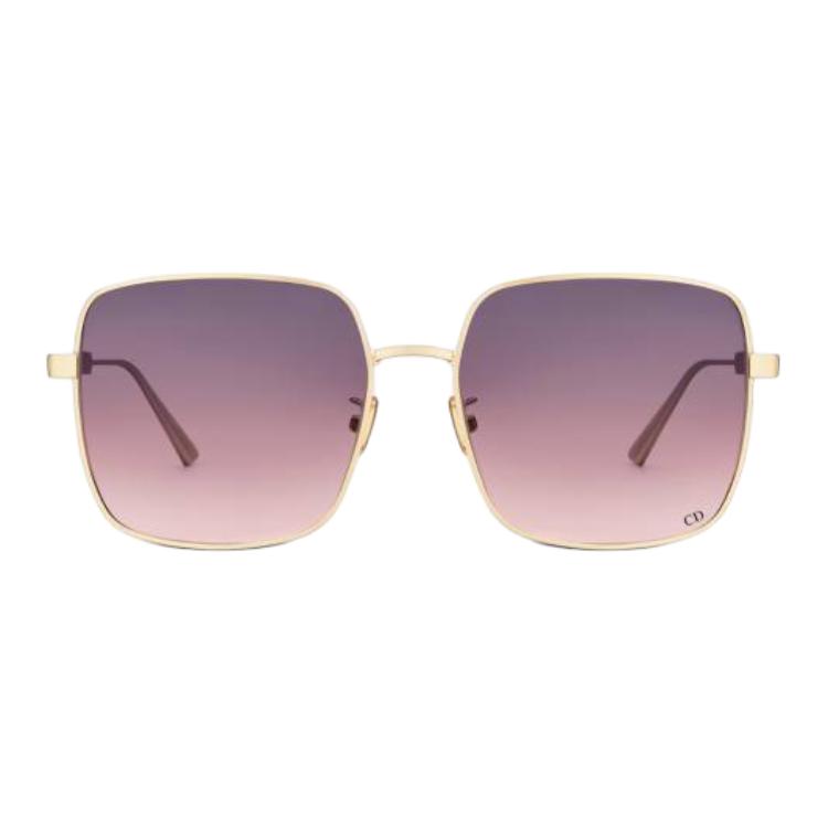 Dior Logo Decorated Square Sunglasses Women sunglasses Gold DCANS1UXR-B0G2