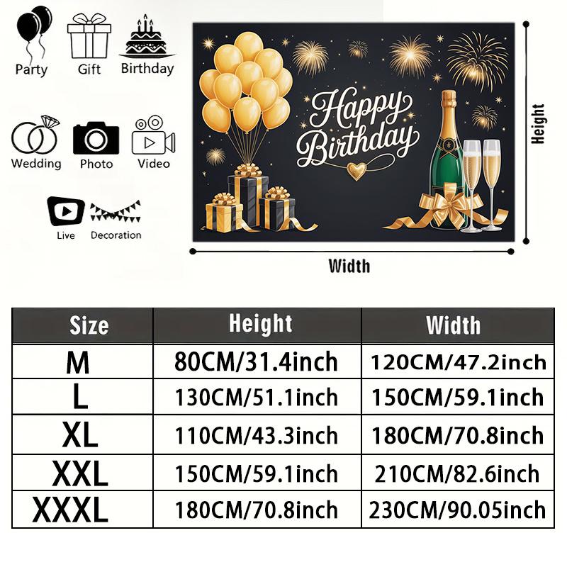 Party Backdrop Fireworks Flat Birthdays Weddings Showers Golden Balloons Boxes Seasons Photo Booth Background Front Door Decor