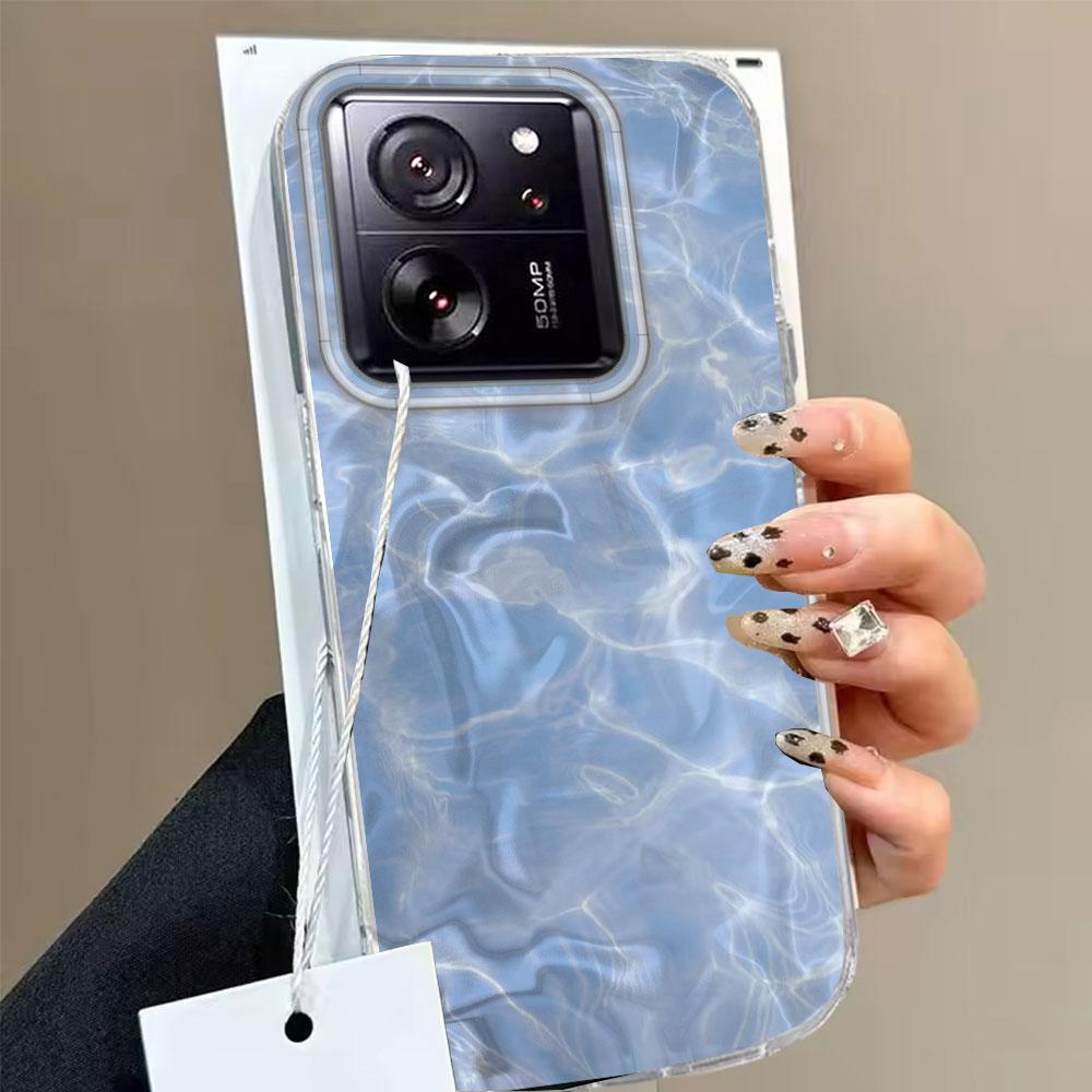 Чехол для телефона с текстурой воды, бабочкой и цветком для Xiaomi 13T 14T 11 Lite Poco X5 M6 Pro X6 X7 X3 Pro NFC C75 C71 C65 C61 M5S
