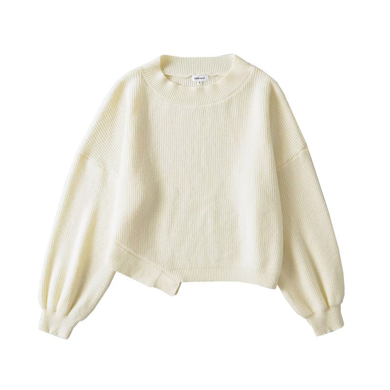 Za Export New Arrival Women's Clothing ZR Fashion Style Fashion All-Match Oblique Shoulder Lazy Sweater Asymmetrical Slimming Sweater