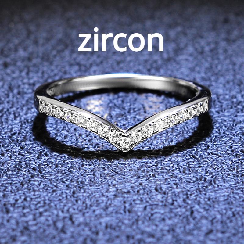 V-образная однорядная бриллиантовая корона, женский комплект колец, кольцо с одним хвостом, сложенное из серебра 925 пробы с муассанитом, обручальное кольцо, предложение, кольцо с бриллиантом