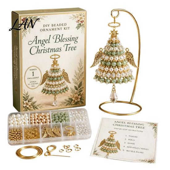 DIY Beading Projects for Teens Christmas Tree Beaded Ornament Kit, 3D Bead Craft Set, Seasonal Crafting Accessories Making Beginner Friendly