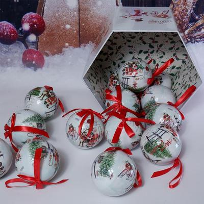 Рождественская елка Висячий шар для украшения 14 шт. Мяч Подарочная коробка Упаковка Украшение для дома Новогодняя вечеринка Праздничный декор Елочные безделушки