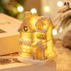 Christmas Decorations Resin Small House Light Up Village House Figurines Cartoon Table Ornament For Holiday Gift Cute Christmas