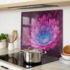 Kitchen Multifunctional Decorative Glass Board Fractal Flower 60x52 cm