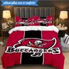 Tampa Bay Buccaneers Logo 3pcs Bedding,Including 1pc Duvet Cover And 2pcs Pillowcases Perfect for Christmas,Ideal for Bedroom, Dormitory