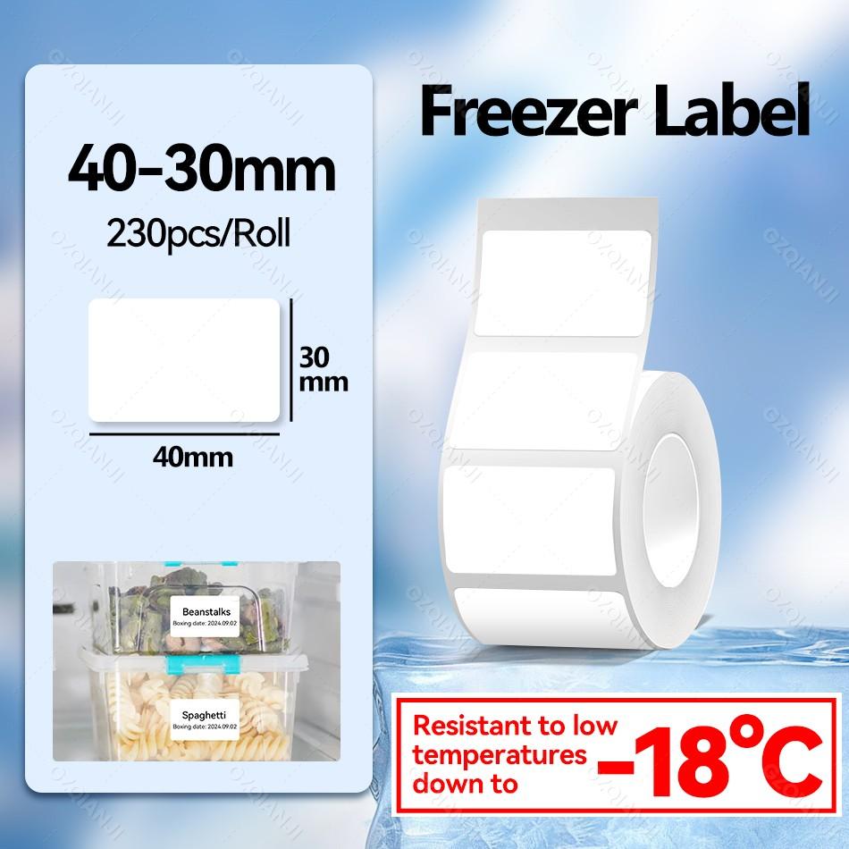 For NIIMBOT B21 B1 B203 B3S Frozen Label Paper Resistant To Low Temperatures Down-18°C For Kitchen Freezer Cabinet Sticker Roll