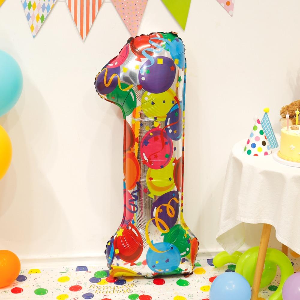 Digital Colorful Number Foil Balloons 40 Inch Party Decorative Number Balloons Wedding Party