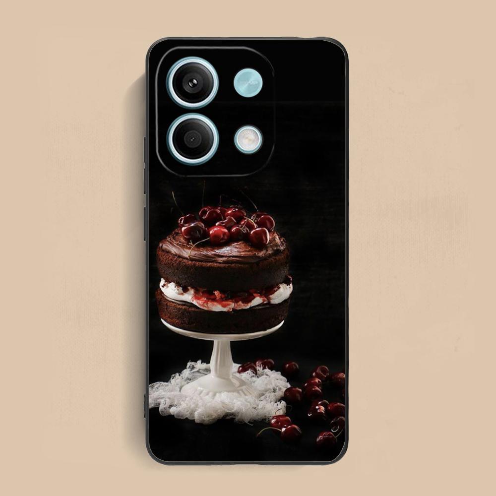 Чехол для телефона 'Шварцвальдский торт' для Xiaomi Redmi Note 14 13 12 11 S Pro Plus 4G 5G Цветной печатный чехол для мобильных телефонов Красивый