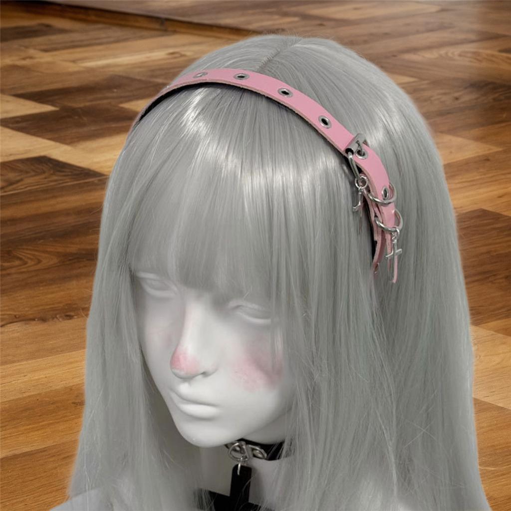 Панк Готический Дизайн Кожаная Повязка на Голову с Крестом для Женщин для Повседневного Использования Косплей Y2K Мода